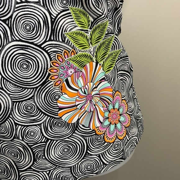 Baltex Women's Black and White Geometric Swirl Print Tankini Top‎ Size 6 - Picture 2 of 9